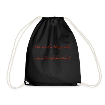 Qui voit avec le cœur - Sac de sport léger - noir - Devant