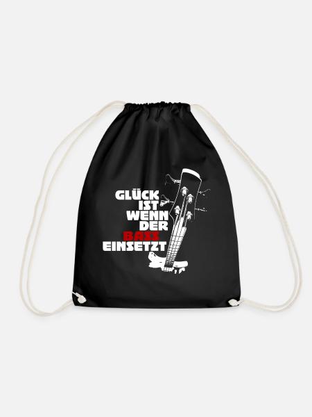 Luck is when the bass starts (white) - Drawstring Bag - black