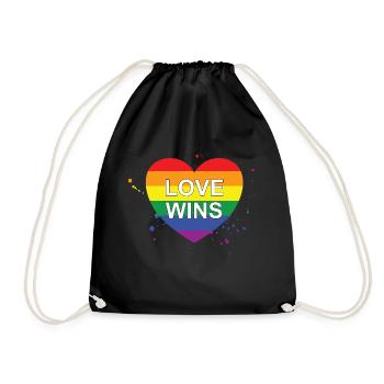 Love Wins - Drawstring Bag - black - Front
