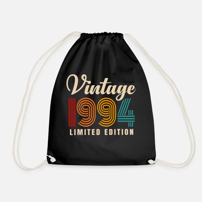 vintage 1994 - Drawstring Bag - black