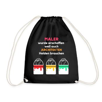 Maler Helden Design für Maler und Lackierer - Turnbeutel - Schwarz - Vorne