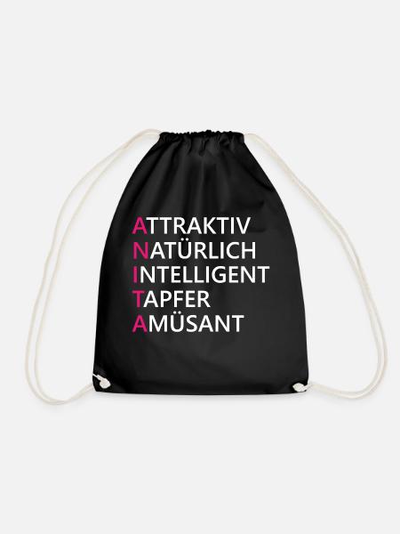Anita Name Geschenk - Turnbeutel - Schwarz