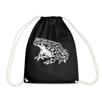 Krötenfrosch Grafik Aquatische Amphibienfrosch Liebhaber - Turnbeutel - Schwarz - Vorne