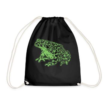 Krötenfrosch Grafik Aquatische Amphibienfrosch Liebhaber - Turnbeutel - Schwarz - Vorne