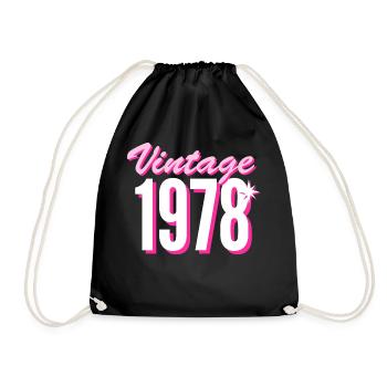 1978 Jahrgang Baujahr Vintage Geschenkidee Retro - Turnbeutel - Schwarz - Vorne