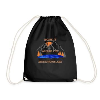 Home is where the mountains are - Drawstring Bag - black - Front