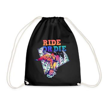 Snowboarder Ride or Die - Turnbeutel - Schwarz - Vorne