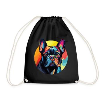 French Bulldog portrait pop art style - Drawstring Bag - black - Front