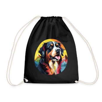 Chien Bouvier Bernois pop art - Sac de sport léger - noir - Devant