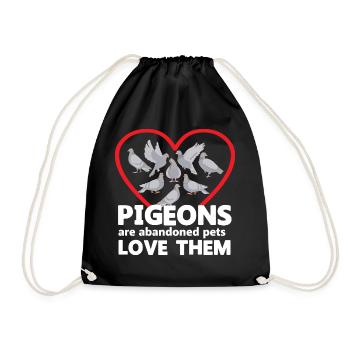 Love All Pigeons Design for Pigeon Lovers - Drawstring Bag - black - Front