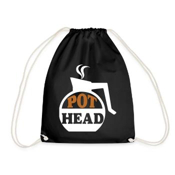 Tête de casserole Café - Cadeaux de café - Sac de sport léger - noir - Devant