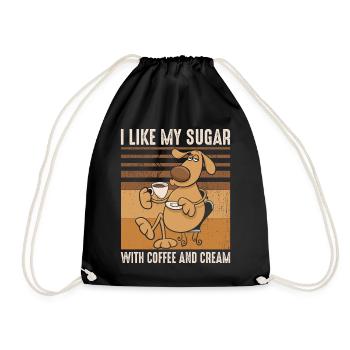 i like my sugar with coffee and cream- kaffee - Drawstring Bag - black - Front
