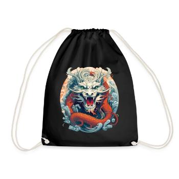 Design of a Chinese dragon - Drawstring Bag - black - Front