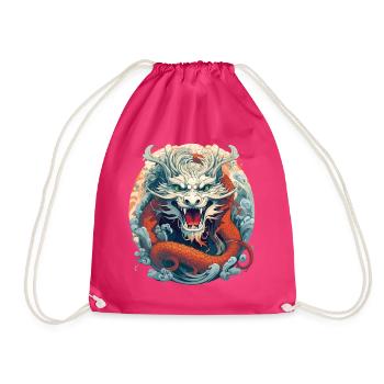 Design eines chinesischen Drachen - Turnbeutel - Fuchsia - Vorne