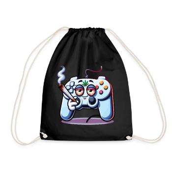 Une manette de jeux qui fume un joint de cannabis - Sac de sport léger - noir - Devant