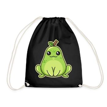 Design poire grenouille pour les amoureux des grenouilles - Sac de sport léger - noir - Devant