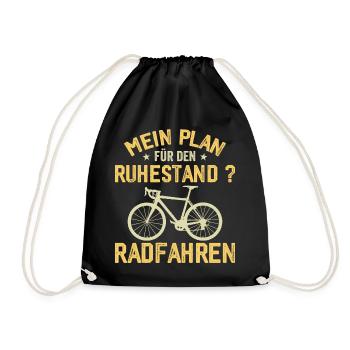 Retirement Bicycle Cyclist Gift for Retirement - Drawstring Bag - black - Front