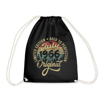 Birthday July 1966 July 1966 July 1966 - Drawstring Bag - black - Front