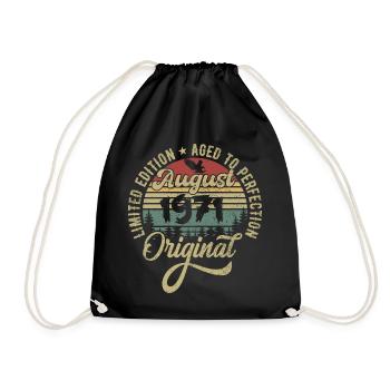 Août 1971 Cadeau d’anniversaire Août 1971 Août - Sac de sport léger - noir - Devant