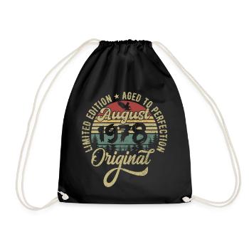 Août 1978 Cadeau d’anniversaire Août 1978 Août - Sac de sport léger - noir - Devant