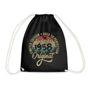 67e anniversaire Septembre 1958 - 67 ans - Sac de sport léger - noir - Devant