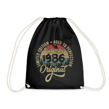 39th birthday September 1986 - 39 years old - Drawstring Bag - black - Front
