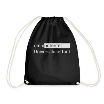 omnipotenter Universaldilettant - Turnbeutel - Schwarz - Vorne