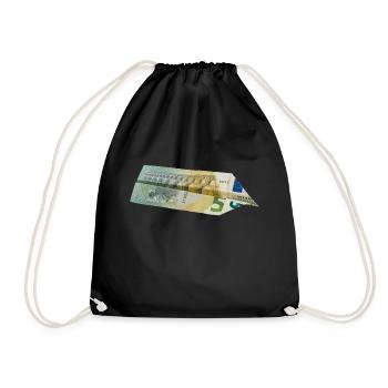 5-Euro-Schein - Turnbeutel - Schwarz - Vorne