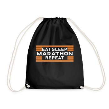 marathon - Drawstring Bag - black - Front