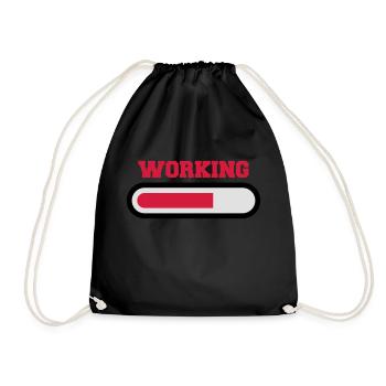 Working - Drawstring Bag - black - Front
