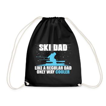 Funny Ski Dad - Skiing daddy vatertag geschenk - Turnbeutel - Schwarz - Vorne