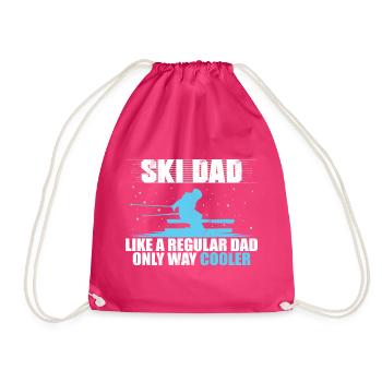 Ski papa drôle - cadeau de fête des pères de ski papa - Sac de sport léger - fuchsia - Devant
