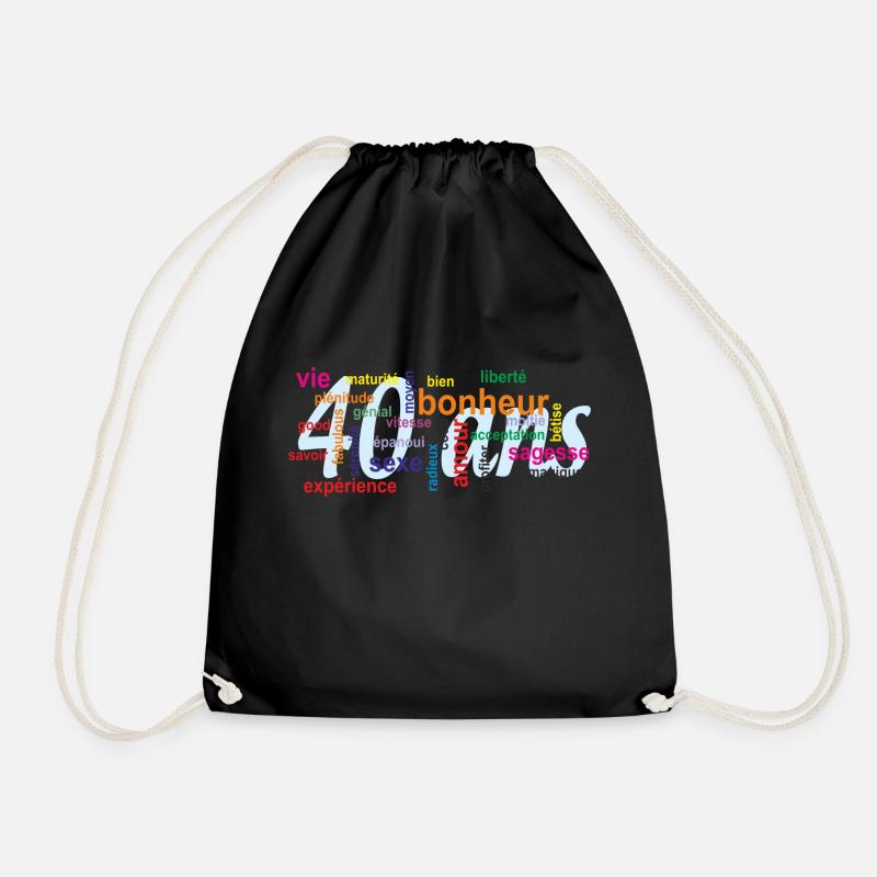 Becher 40 Jahre - Turnbeutel - Schwarz