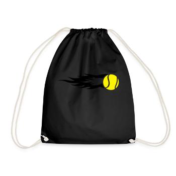 Tennis ball on fire - Drawstring Bag - black - Front