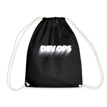 DEV OPS - by StartupWear - Drawstring Bag - black - Front