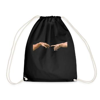 The Creation of Adam Michelangelo - Drawstring Bag - black - Front