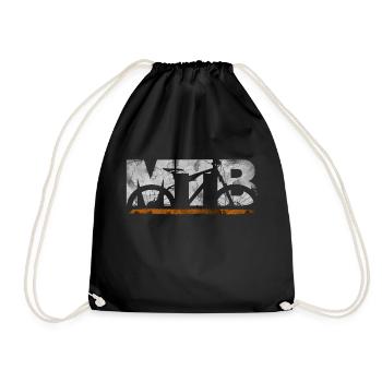 MTB Mountain Bike Mountain Biker Bike Used Look - Drawstring Bag - black - Front