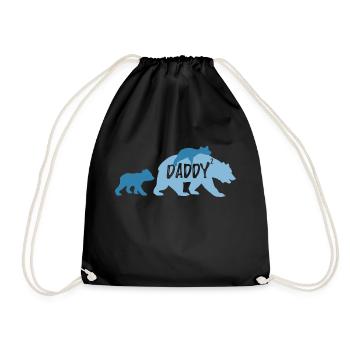 Papa high 2 ours avec 2 garçons bébés enfants - Sac de sport léger - noir - Devant
