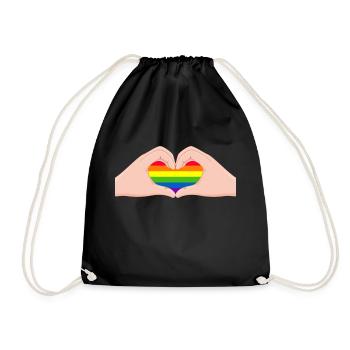 Heart Pride Lgbtq Rainbow Transgender Bisexual Lov - Turnbeutel - Schwarz - Vorne