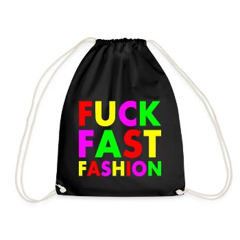 Fuck fast fashion - Sac de sport léger - noir - Devant