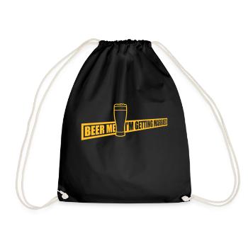 Beer Me Getting Married - Drawstring Bag - black - Front