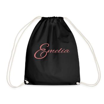 Name Emelia - Drawstring Bag - black - Front