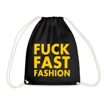 Fuck fast fashion - Sac de sport léger - noir - Devant