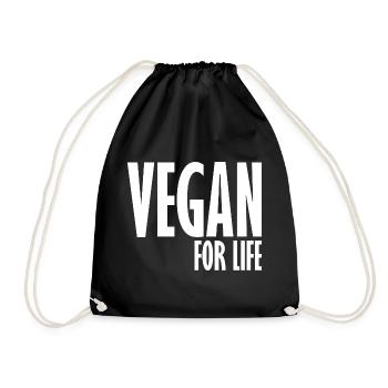 Vegan For Life - Turnbeutel - Schwarz - Vorne