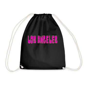 Los Angeles - Drawstring Bag - black - Front