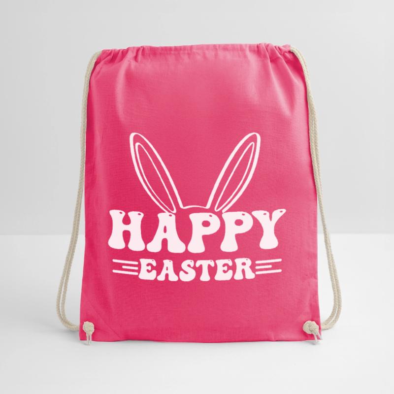 Happy Easter - Easter Bunny Rabbit Ears Drawstring Bag