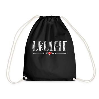 Coeur de ukulélé Herz - Sac de sport léger - noir - Devant