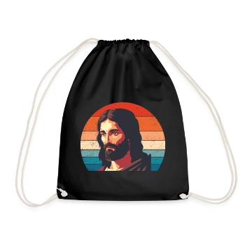 Jésus Vintage - Sac de sport léger - noir - Devant