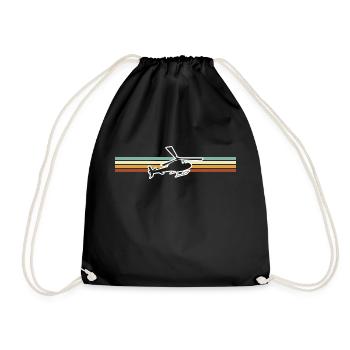 Hélicoptère Hélicoptère Rétro - Sac de sport léger - noir - Devant