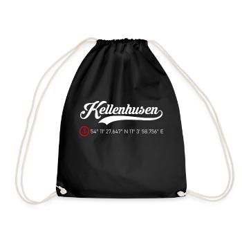 Kellenhusen Koordinaten - Turnbeutel - Schwarz - Vorne